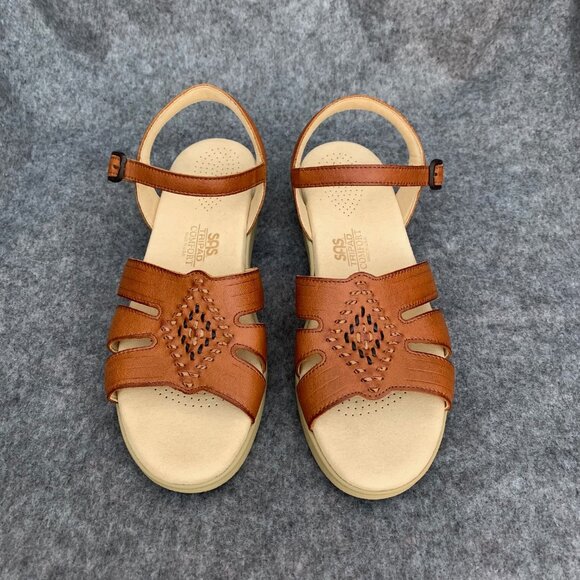 SAS Huarache Women's Leather Tripad Comfort Antique Tan Sandals - Picture 8 of 12